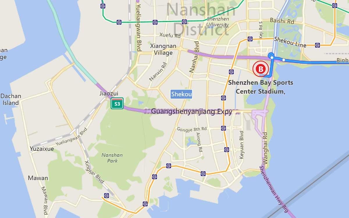 карта залив Шенжен